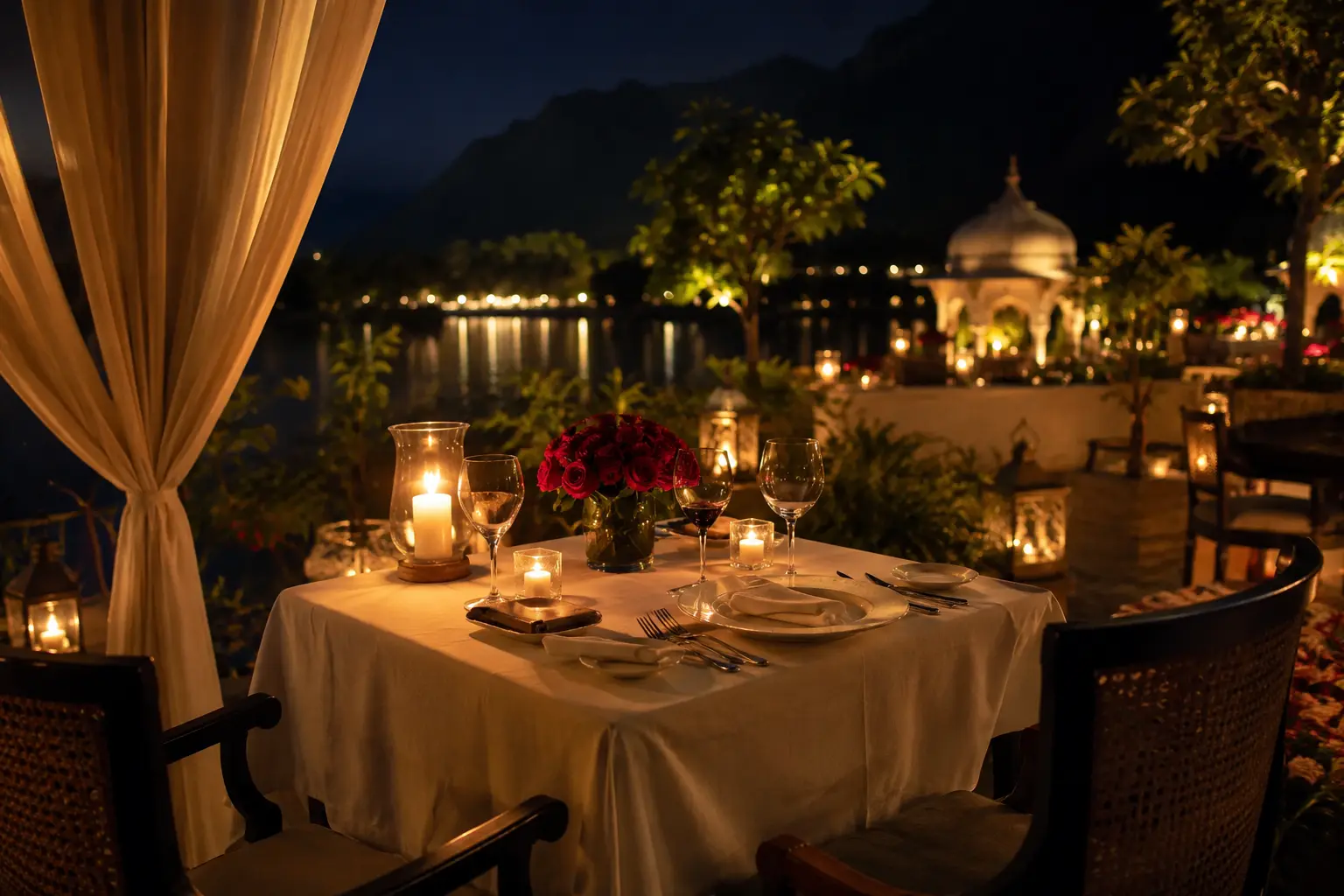 Representative bonfire dining atmosphere for Vibhava Araku Valley